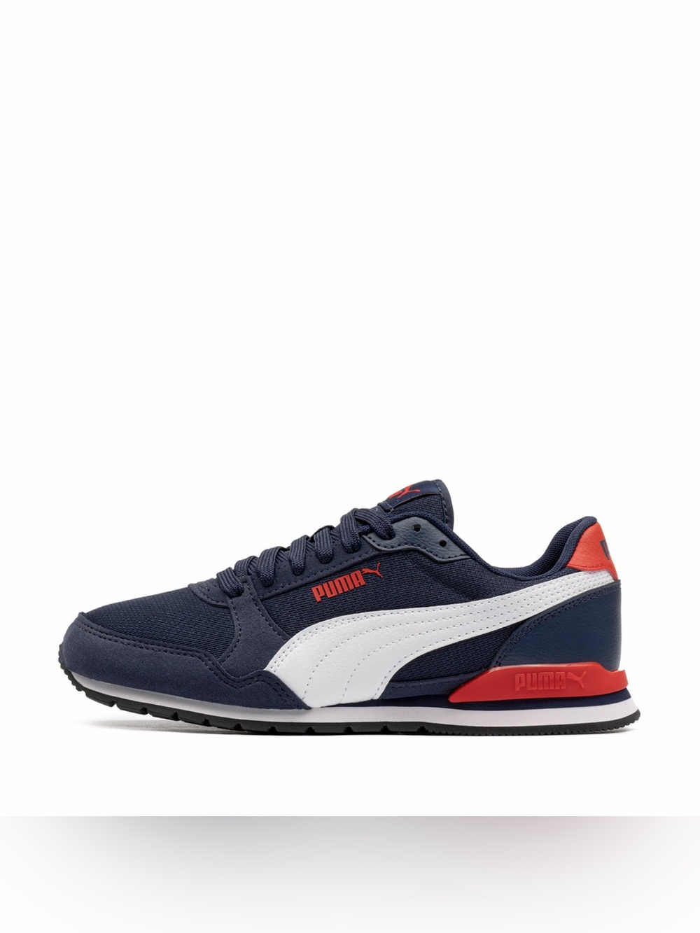 NEVER WORN! Puma Boys Navy White and Red Retro Runner Sneakers